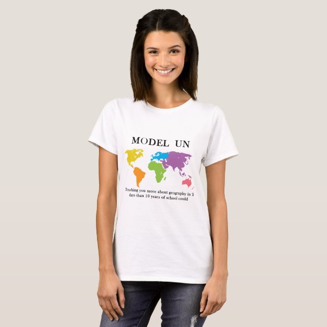 Model UN Funny Geography T-Shirt (Front Full)