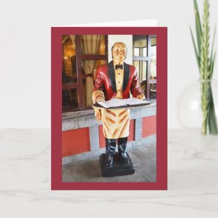 Model waiter holiday card