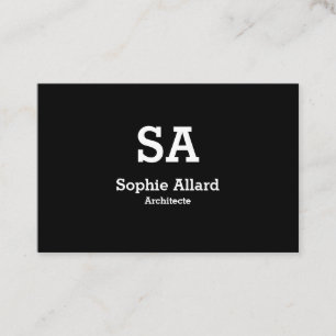 Modèle de carte de visite moderne à initiales noir business card