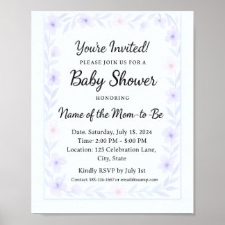 Modèle de lot de jeux de baby shower de fleurs sau poster