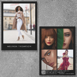 Modelling Actor Comp Card 5 Photo QR Code Black