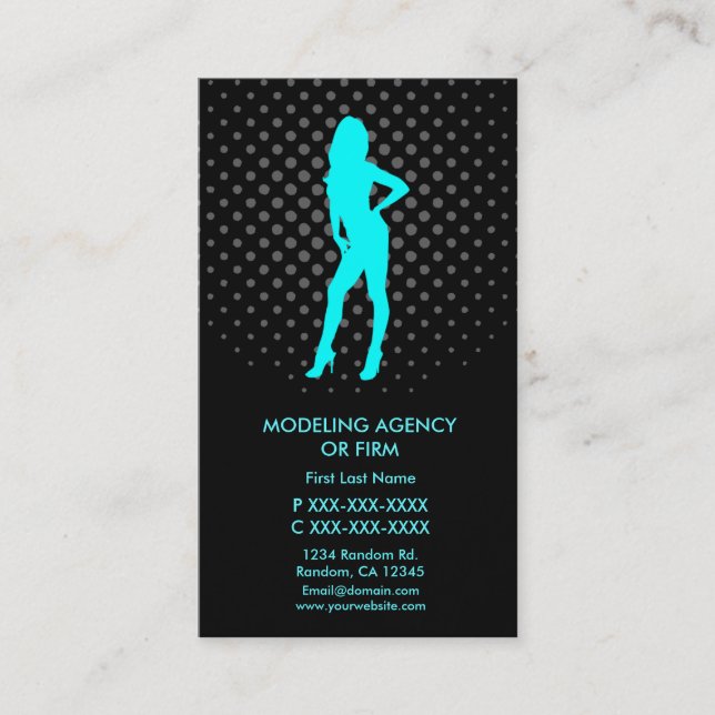 Modelling agency custom business card (Front)