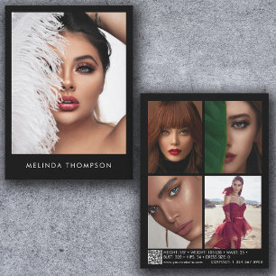Modelling Comp Card 5 Photo QR Code Composite Blac