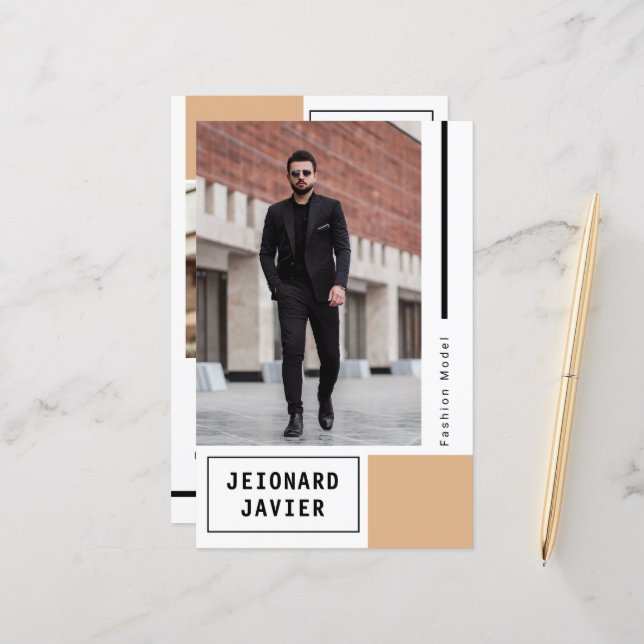 Modelling Comp Card Template (Front/Back In Situ)