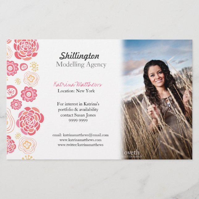 Modelling Stylist Model Photo Promotional Card (Front)