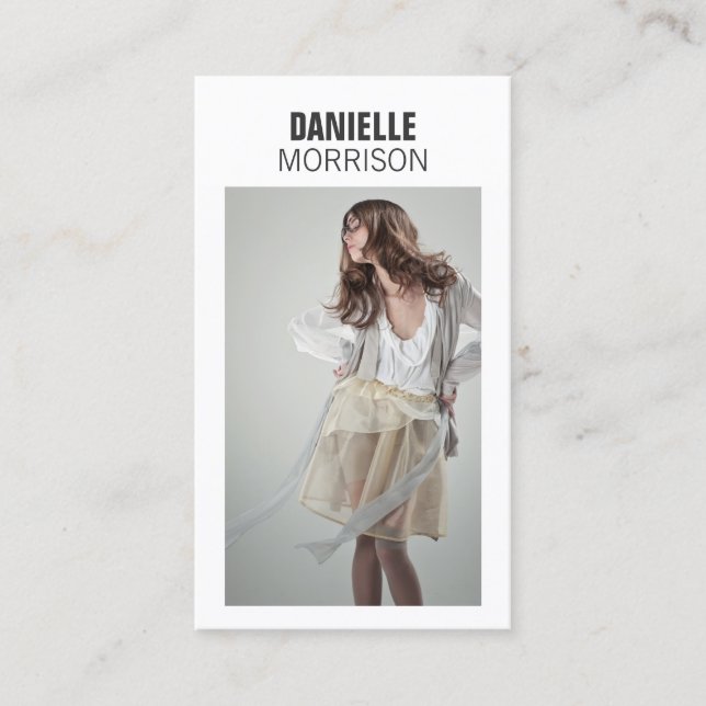 Models and Actors Modern Headshot Business Card (Front)