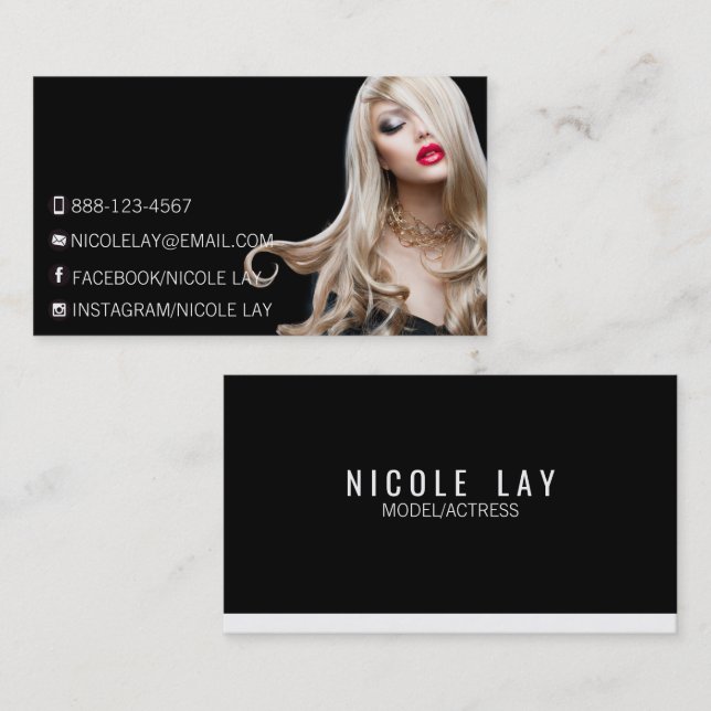 ★ Models and Actors Modern Headshot Business Card★ Business Card (Front/Back)