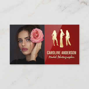 Models Logo Model with Rose Red Gloss Business Card