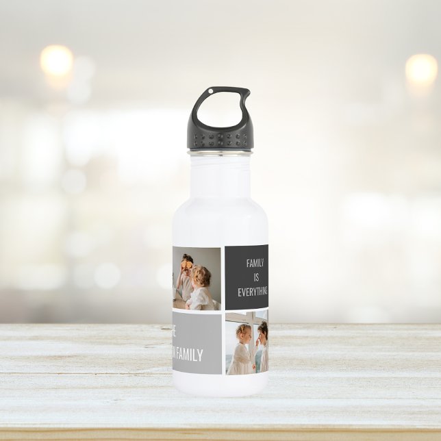 Moden 3Collage Photo & Grey Best Family Gift 532 Ml Water Bottle (Creator Uploaded)