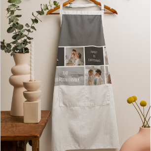 Moden 3Collage Photo & Grey Best Family Gift Apron