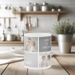 Moden 3Collage Photo & Grey Best Family Gift Frosted Glass Coffee Mug<br><div class="desc">Moden 3Collage Photo & Grey Best Family Gift</div>