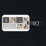 Moden 3Collage Photo & Grey Best Family Gift Luggage Tag<br><div class="desc">Moden 3Collage Photo & Grey Best Family Gift</div>