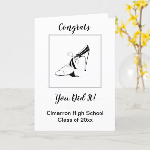 Moden Slipper Black Graduate Congrats You Did It C Card