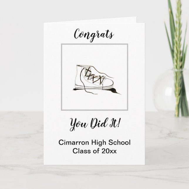 Moden Sneaker Black Graduate Congrats You Did It Card (Front)