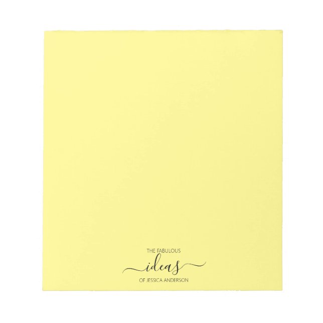 Moden yellow personalised paper pad (Front)