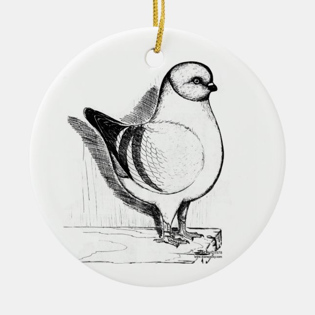 Modena Gazzi Pigeon 1978 Ceramic Tree Decoration (Front)