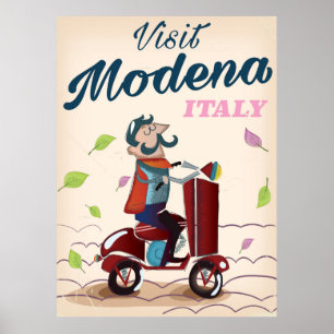 Modena Italy Scooter travel poster