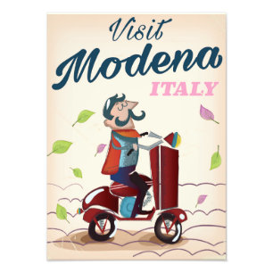 Modena Italy Scooter travel poster