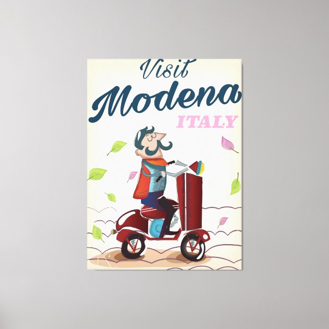 Modena Italy Scooter travel poster Canvas Print (Front)