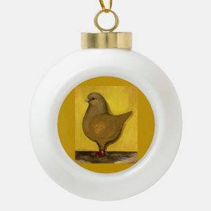 Modena Yellow Schietti Pigeon Ceramic Ball Christmas Ornament
