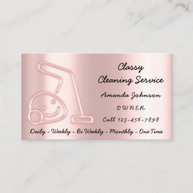 ModenClassy Cleaning Services Maid Vacuum Cleaner  Business Card (Front)