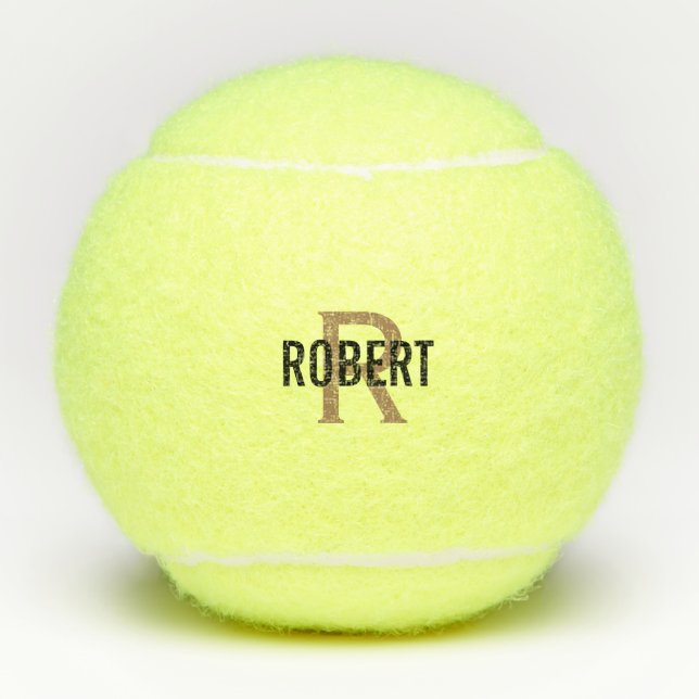 Moder black gold monogrammed  tennis balls (Front)