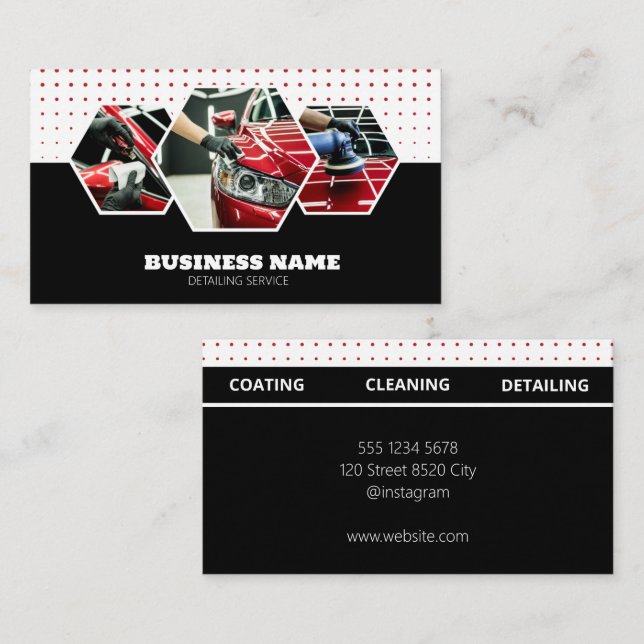 Moder Business Cards for Car Detailing  (Front/Back)