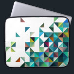 Moder Colourful Geometric Shapes Triangles Pattern Laptop Sleeve<br><div class="desc">Cool modern geometric shapes and triangles pattern. Blue overtones with red and yellow accents</div>