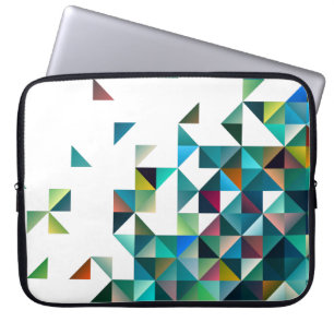 Moder Colourful Geometric Shapes Triangles Pattern Laptop Sleeve