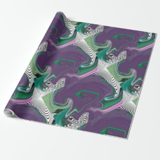 MODER LINES -COLOR PURPLE GREEN WRAPPING PAPER