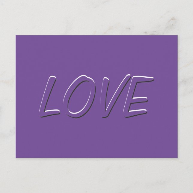 Moderate Black and White Popping Love Word Postcard (Front)