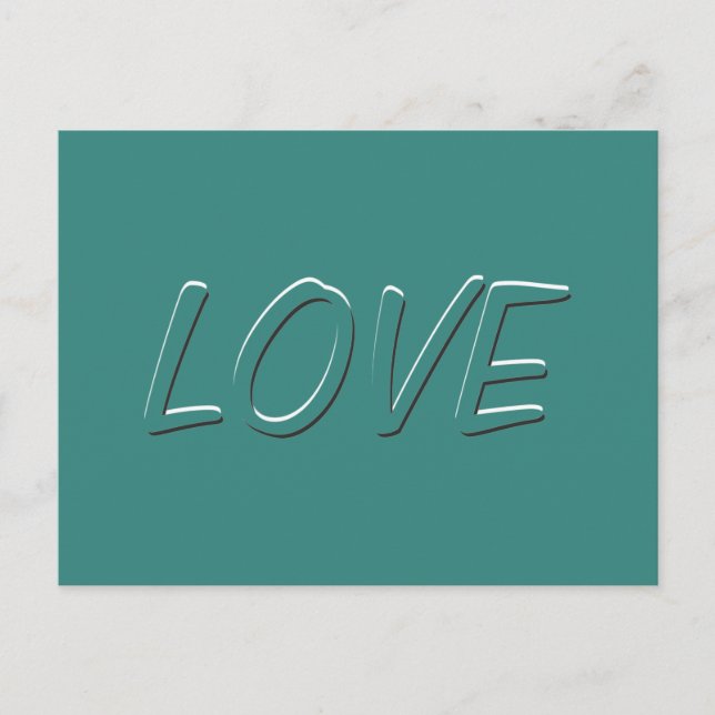 Moderate Black and White Popping Love Word Postcard (Front)