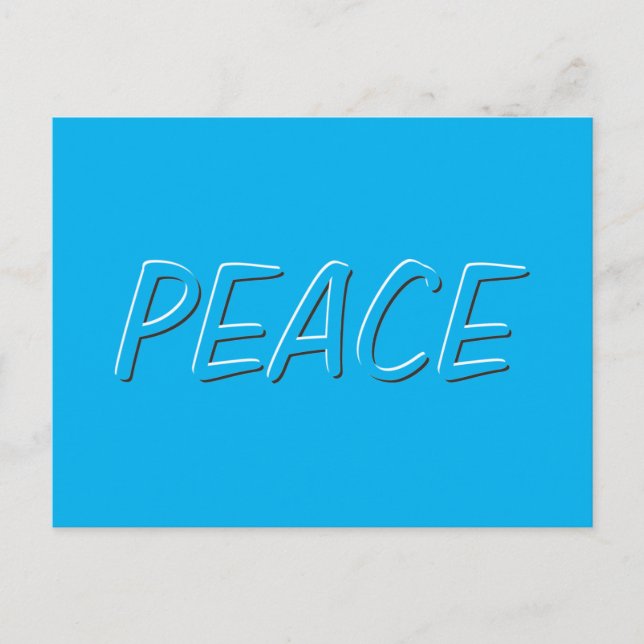 Moderate Black and White Popping Peace Word Postcard (Front)