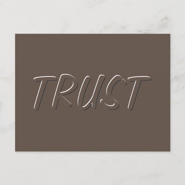 Moderate Black and White Popping Trust Word Postcard (Front)