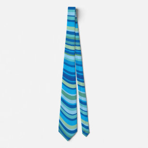 Moderate Blue Classic Rounded Stripes Tie
