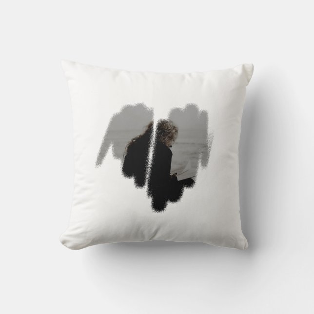 Moderate Graffiti Sprayed Heart Frame Cushion (Front)