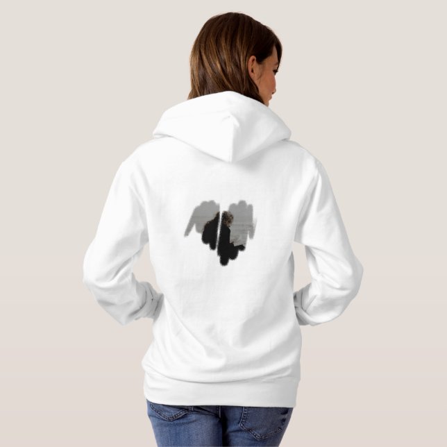Moderate Graffiti Sprayed Heart Frame Hoodie (Back Full)