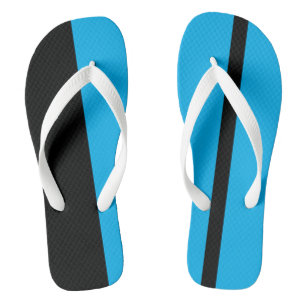 Moderate Light Blue Stylised Vertical Bands Flip Flops