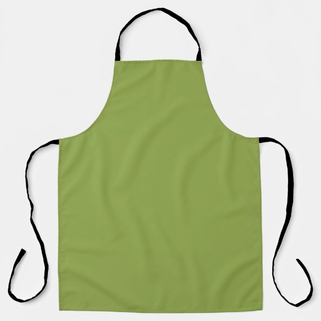 Moderate Lime Green Solid Colour Apron (Front)