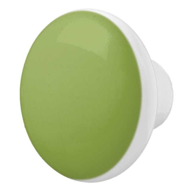 Moderate Lime Green Solid Colour Ceramic Knob (Right)