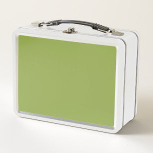 Moderate Lime Green Solid Colour Metal Lunch Box