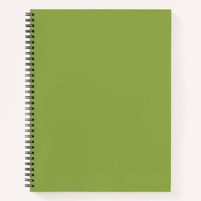 Moderate Lime Green Solid Colour Notebook (Front)