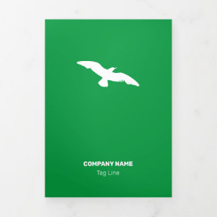Moderate Monochrome Flat Flying Bird Tri-Fold Card