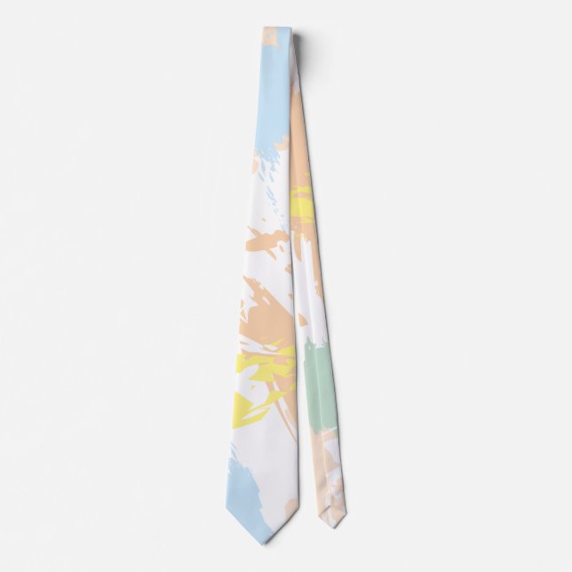 Moderate Pastel Varicolored Abstract Stains Tie (Front)