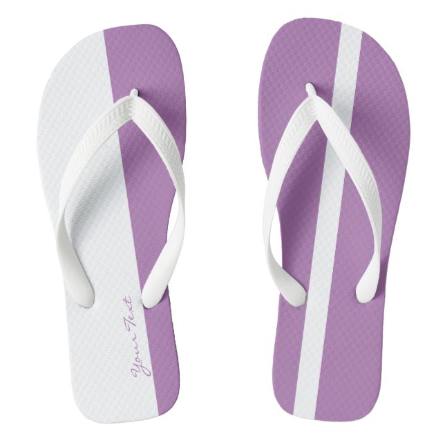 Moderate Pink Stylised Vertical Bands Flip Flops (Footbed)