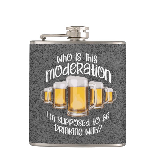 Moderation (in drinking) hip flask (Front)
