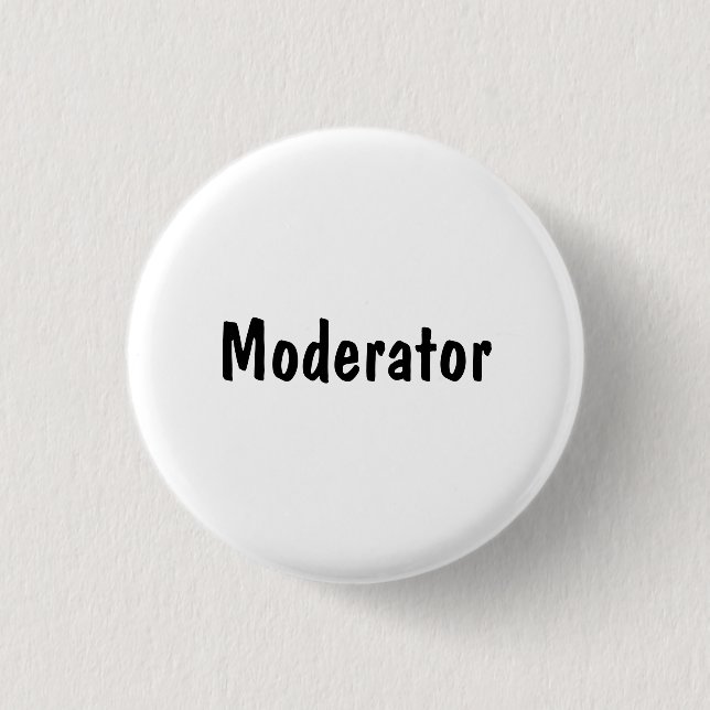 Moderator 3 Cm Round Badge (Front)