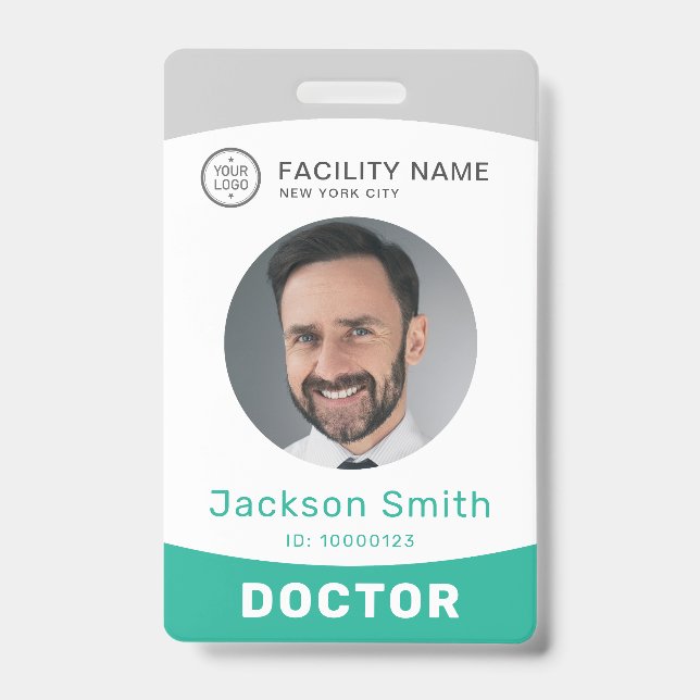 Moderm custom photo and name employee badge ID badge (Front)