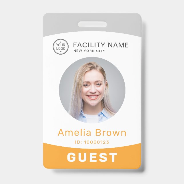 Moderm custom photo and name employee badge ID badge (Front)