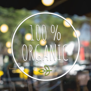 Modern 100 % Organic   Healthy Food   Eco Green Window Cling